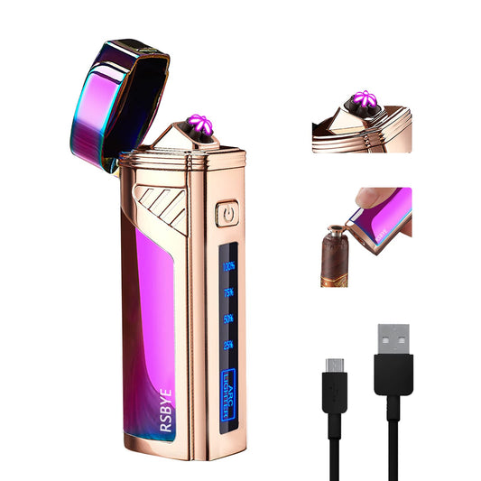 RSBYE Electric Lighter with THREE Arcs, Plasma Lighter with Battery Indicator, High Efficiency Electric Lighter, Arc Lighter USB Rechargeable, Festive Gifts (Colorful)