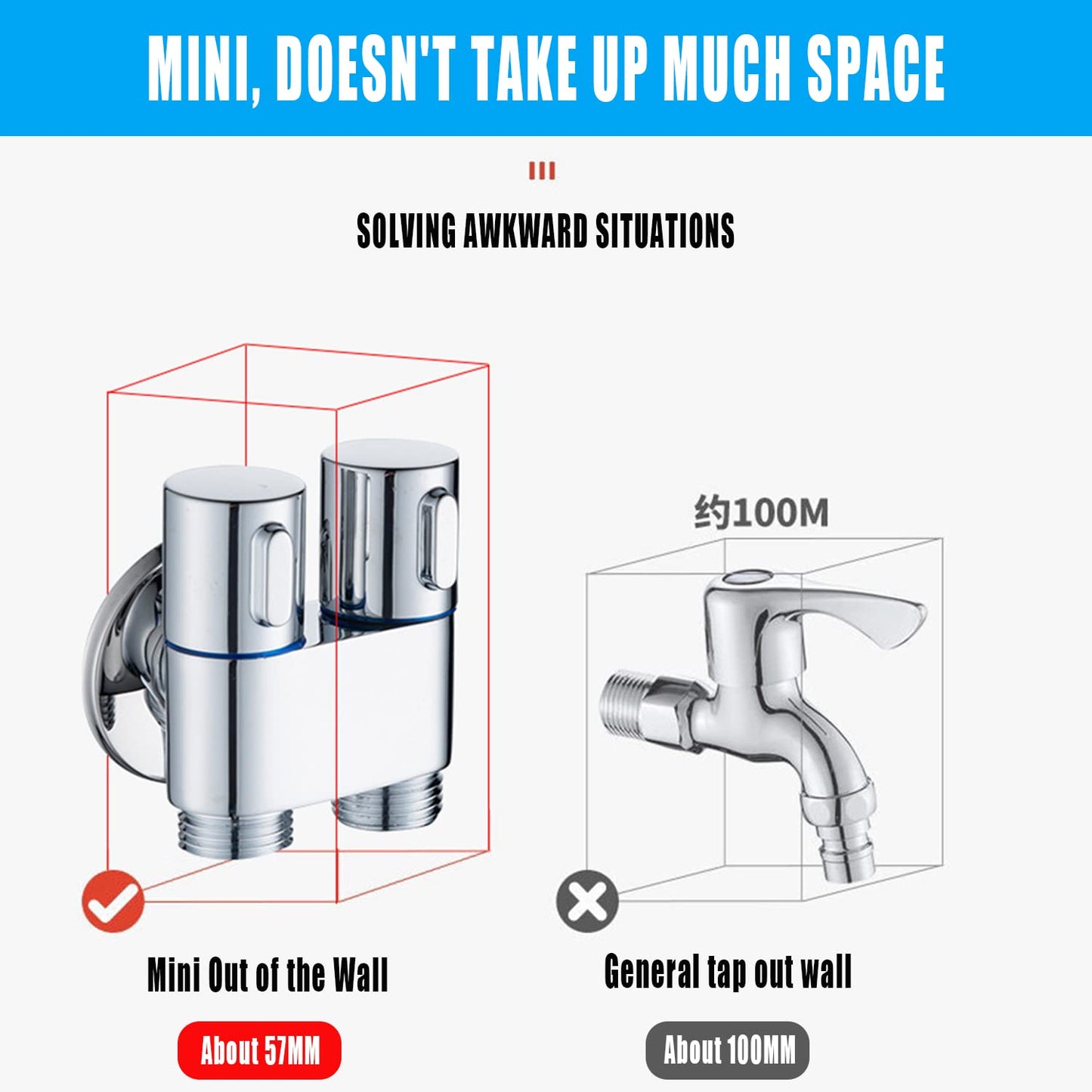 Bidet Handheld Sprayer Set, High-Quality Polished Copper Bidet Sprayer with G1/2" Valve and a G3/8", Chrome Handles, Bidet Fixtures for Shower Bathroom Hygiene Toilet Paper Cloth Diaper Cleaning (1#)
