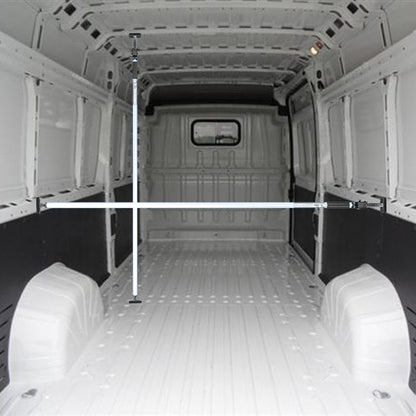 ALLEGRA Cargo securing and transport protection for cars, trucks, trailers, and vans. Clamp bar tension rod for the door, loading security for cars, extendable (1.00m - 1.75m, White).