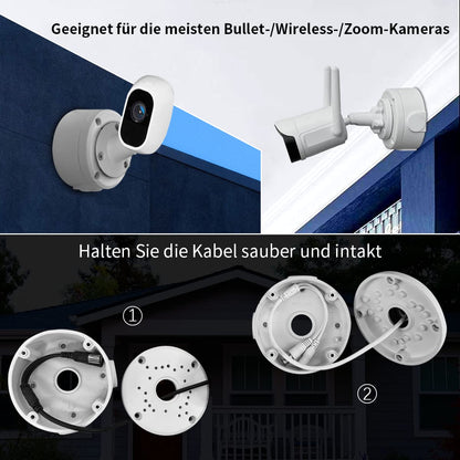 Waterproof junction box for surveillance camera, surveillance camera mounting box, universal junction box for bullet surveillance camera, metal aluminum, junction box (4 Pcs)