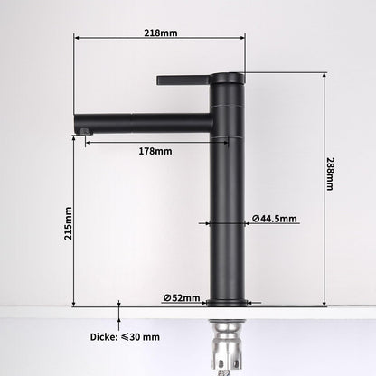 HOMELODY Black Bathroom Faucet High 360° Rotation Mixer Tap Sink Faucet Stainless Steel Water Tap Bath