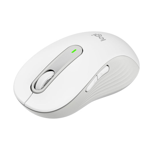 Logitech Signature M650 L Wireless Mouse - for large hands, Quiet Clicks, Customizable Side Buttons, Bluetooth, Multi-Device Compatibility - White