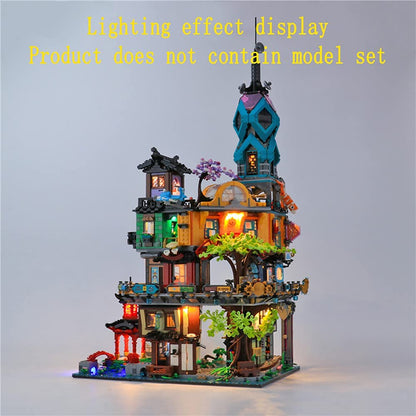 GEAMENT LED light set for Ninjago City Gardens compatible with Lego 71741 (model set not included)