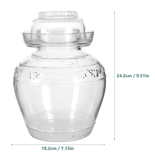 2.5-liter fermentation jar with lid, wide mouth, and airlock, transparent canning jar for kimchi, sauerkraut, kombucha, and more.
