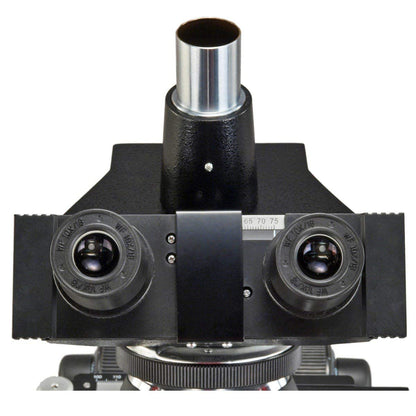 AmScope M837ZL-A191BD-C50U OMAX 40X-2500X 5MP Digital Advanced Oil NA1.25 Darkfield Trinocular Compound LED Microscope with 5.0MP Camera with Measurement, Stitching, and Extended Depth of Field.