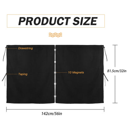 ZATOOTO Car Curtain Interior, Suede Window Blackout Sunshade for Car Front Rear Side Windows, Removable Magnetic Camping Curtain, compatible with automobiles (Black)