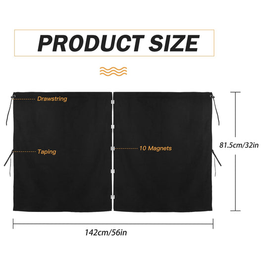ZATOOTO Car Curtain Interior, Suede Window Blackout Sunshade for Car Front Rear Side Windows, Removable Magnetic Camping Curtain, compatible with automobiles (Black)
