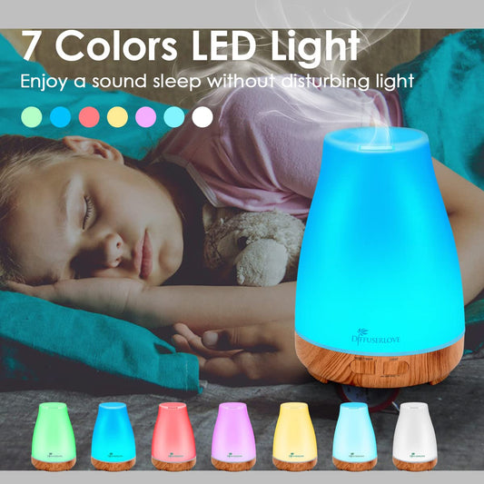 300ml diffuser remote control essential oil diffuser ultrasonic humidifier with 7 color LED, timer setting, auto-off