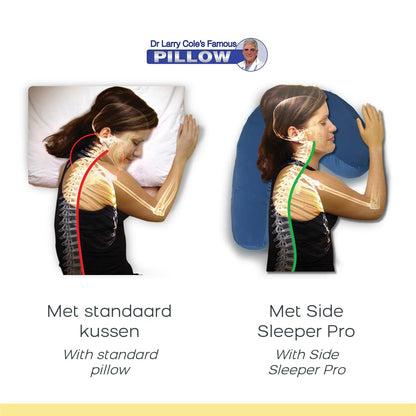 Side Sleeper Pillow for side sleepers to prevent snoring - ergonomic memory foam neck support pillow to relax the cervical spine - with cover - 42 x 37 x 15 cm.
