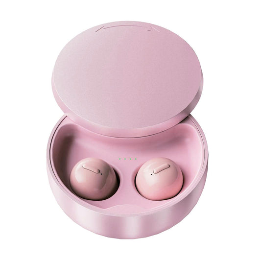 Xmenha Bluetooth Earphones Wireless Invisible Earbuds Mini in-Ear Waterproof Lightweight Long Battery Life HiFi Stereo Sound Headphones with Microphone for Work Sports Training Pink