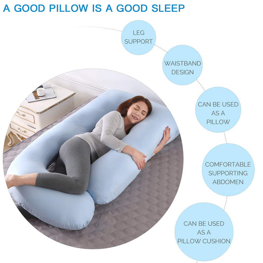 SHANNA Pregnancy Pillow Side Sleeper Pillow Nursing Pillow U Shaped XXL Support Pillow 70 * 145CM Large Body Pillow with Removable and Washable Cover, U-Shape Pregnancy Body Pillow
