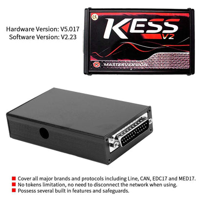 ECU Diagnostics Scanner Tool ECU Programmer Tool KESS V2 V5.017 ECU for OBD2 Prog for Rammi Tool Unlimited Token Auto Diagnostic Tool
