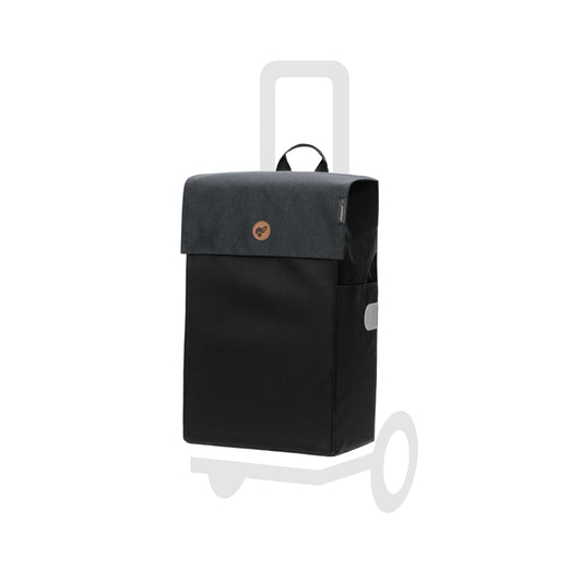Andersen shopping trolley replacement bag - 47 liters - side pocket - extra inner compartment - water repellent - reflectors - foldable - Hera black