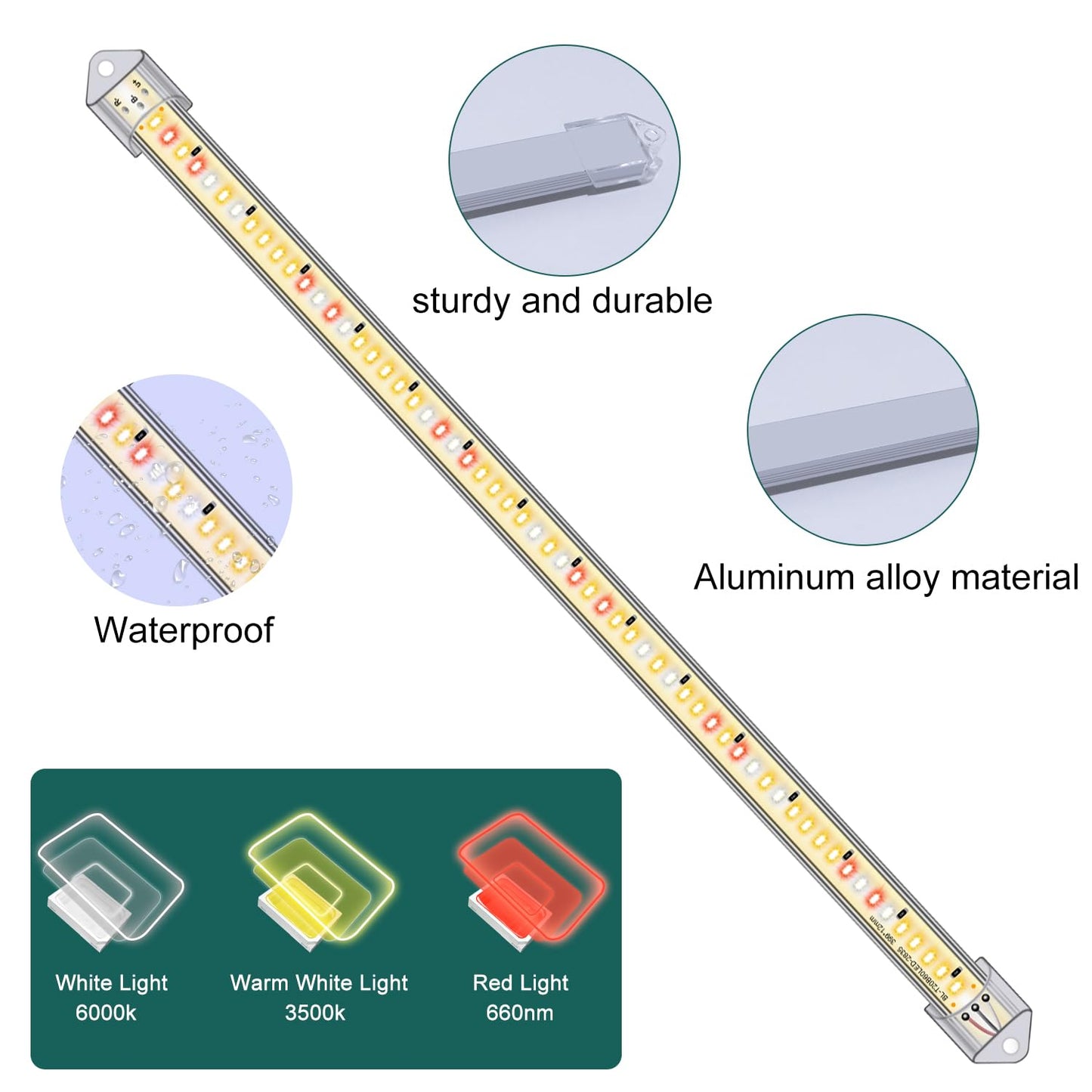 2-Pack 2 Bars Plant Light Strips, Plant Lights for Indoor Plants, Full Spectrum Sunlight Growth Lamp with Auto On/Off 3/9/12H Timer, 10 Adjustable Levels for Succulents