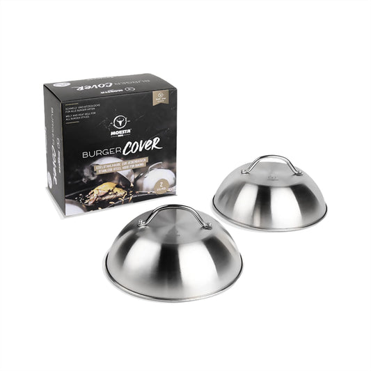 MOESTA-BBQ 19249 BurgerCover 2er Set - Melting dome for cheeseburgers - Melting and covering hood for grill and teppanyaki.