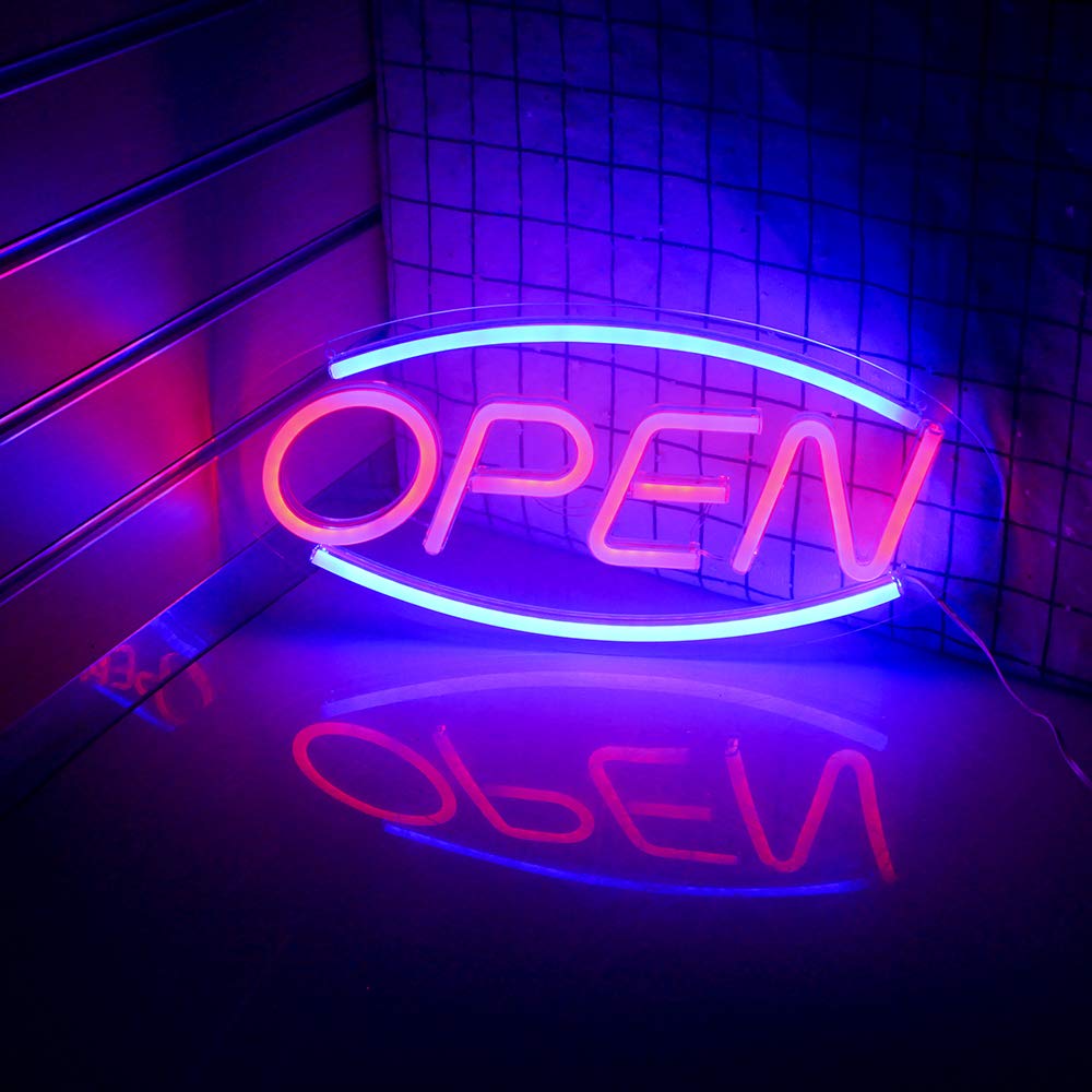 Wanxing LED Open Sign Neon Night Light for Room Decor, Bedroom, Bar, Pub, Hotel, Cafe, Restaurant, Game Room. Wall Art Decorative Sign, Powered by USB.