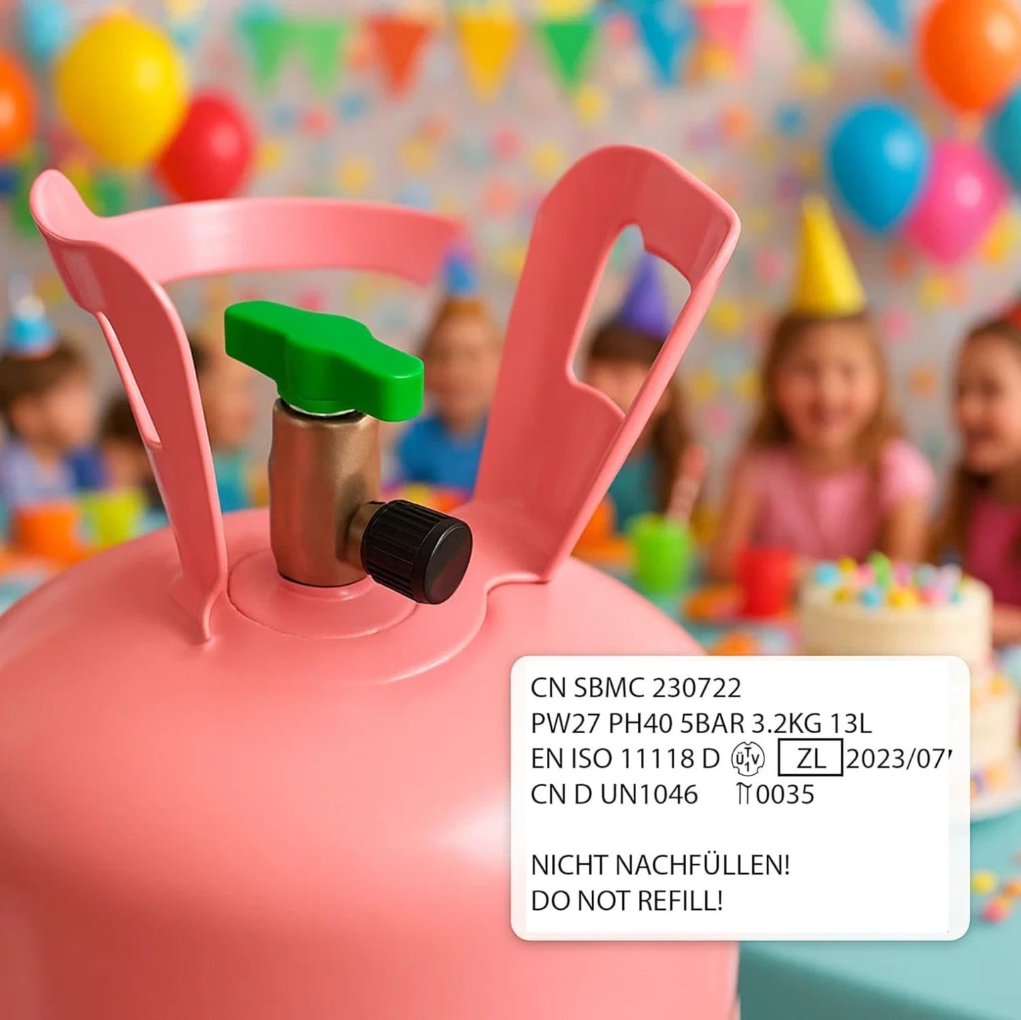 Balloon gas - Helium Balloon Gas for up to 50 balloons - Helium Gas Tank XXL