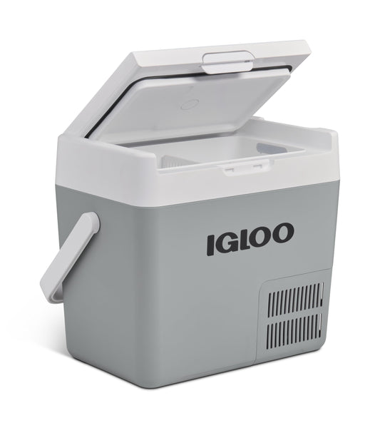 IGLOO ICF 18 compressor cooler 19 liters, 12/24 V and 230 V, mini fridge -18 °C to 20 °C for car, truck, boat, RV, and outlet.
