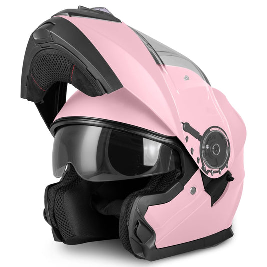 VINZ Santos flip-up helmet with sun visor | ECE 22.06 & PINLOCK ready | Motorcycle helmet full face | Motorcycle helmet flip-up | Available in sizes XS-XXL | Available in pink