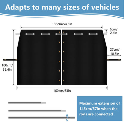 ZATOOTO Car Curtains Privacy Curtains Inside, Thicker Suede Fabric Car Window Curtain for Travel Camping Sleeping, Blackout Car Window Sunshade for Most Vans 160*100cm