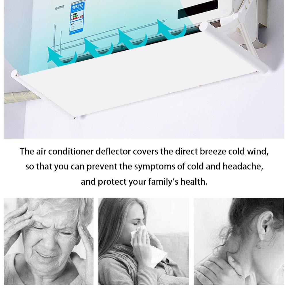 ABCCC Air Conditioner Deflector, 180 degrees adjustable, to prevent direct blowing (white)