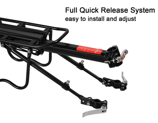 ROCKBROS bike rack for mountain bikes with quick release, reflector, 24-29 inches, with/without fender, aluminum alloy.