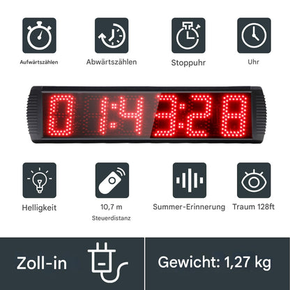 LED stopwatch for competitions, 5-inch 6-digit sports stopwatch with tripod, countdown/up, gym timer clock countdown timer with remote control.