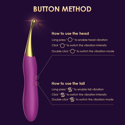 SVAKOM High Frequency Vibration for Women, Silicone Clitoris Vibrator, 10 Vibration Modes & 2 Vibrator Heads, Sex Toy for Women, Vibrator Sets for Women's Clitoris, Sex Toy