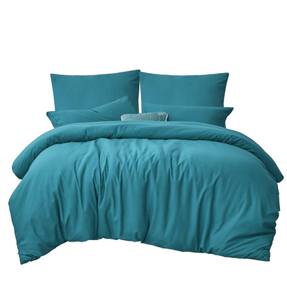 RUIKASI bedding set 220x240 turquoise 3-piece - petrol microfiber bedding sets Oeko-TEX, duvet covers 220 x 240cm + 2 pillowcases 80x80cm with zipper, soft and wrinkle-free.