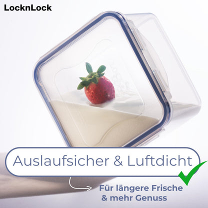 LocknLock PP Classic storage box airtight with handle & draining grate| 6.5L | 29.5 x 23 x 13.8 cm | 100% airtight and watertight container with lid | Freezer-safe storage container