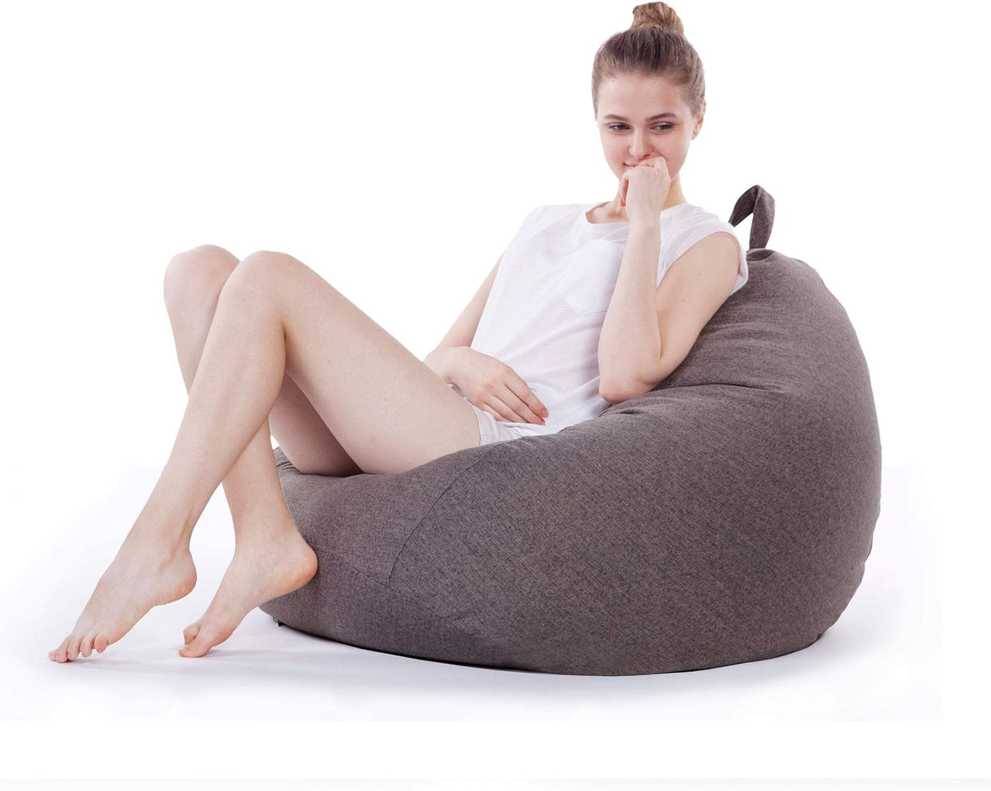 Lumaland Comfort Line Beanbag | Indoor bean bag 90x110x50cm with over 1.9 million customizable EPS beads | Soft & comfortable floor cushion | Chair for kids & adults | 250L [Dark Gray]