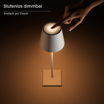 SIGOR Nuindie - Dimmable LED battery-powered table lamp for indoor & outdoor use, IP54 splash-proof, 38 cm in height, rechargeable with Easy Connect, 12 h runtime, plum blue
