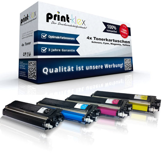 4X Print-Klex toner cartridges compatible for Brother MFC-9130 CW MFC-9140 CDN MFC-9330 CDW MFC-9340 CDW TN-241 TN-245 Black Cyan Magenta Yellow - Value pack