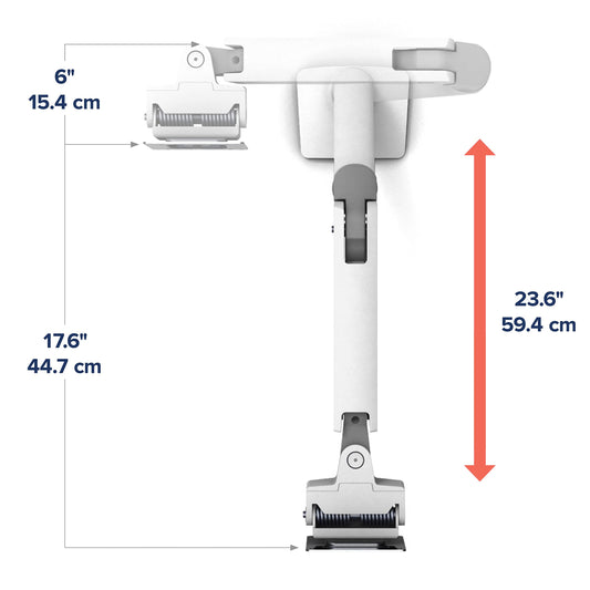 ERGOTRON HX Monitor Arm with HD hinge in White, desk mount with patented CF technology for ultra-wide curved monitors up to 49 inches, 29.2cm height adjustment, VESA compatible, 10-year warranty.