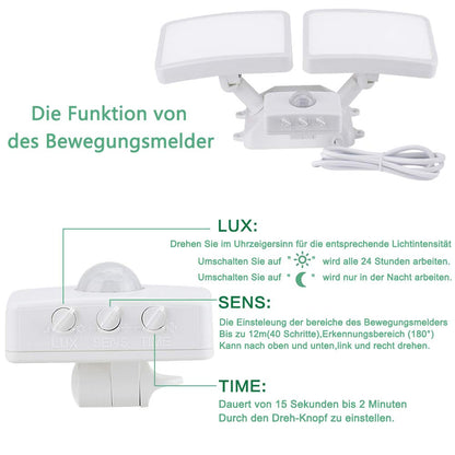 Depuley 20W LED Floodlight with Motion Sensor Outdoor, Super Bright Outdoor Spotlight adjustable, IP65 Waterproof, 1600LM, 6000K Daylight White, LED Outdoor Floodlight for Garden Garage Entrance