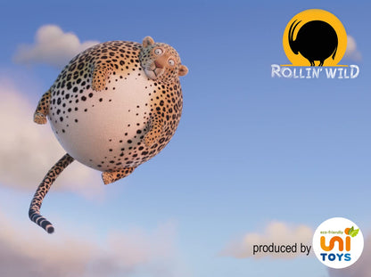 Rollin' WILD - Leopard, large - 27 cm (length) - plush, stuffed animal - cuddly toy by Uni-Toys