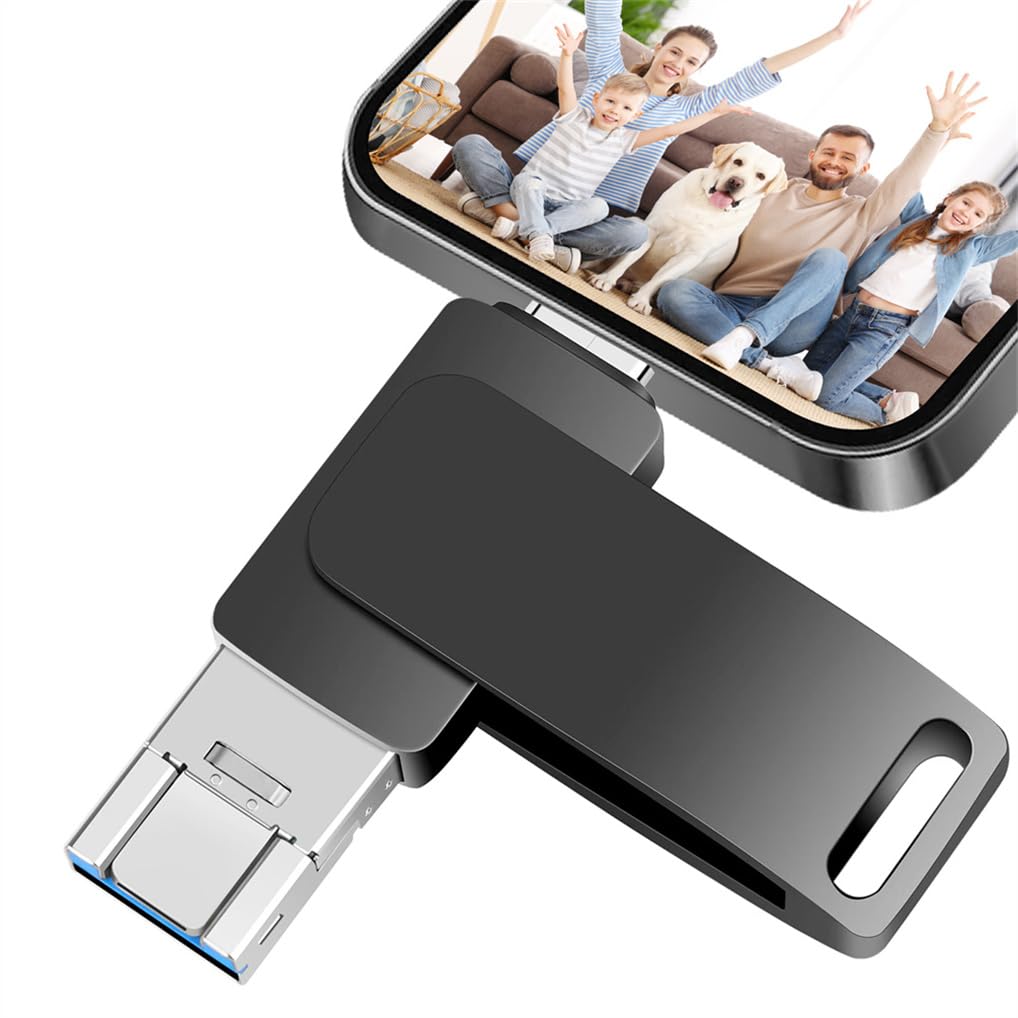 Mofboz USB Stick 512GB 4 IN 1 Waterproof USB Flash Drive USB 3.0 Memory Stick External Storage USB C Stick for Mobile Phone Computer Laptop PC Android External Storage