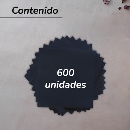 Hostelnovo - 600 black table napkins, disposable paper - micro quilted paper - 10 x 10 cm (folded) and 20 x 20 cm (unfolded) - Ideal for catering, bars, and parties.