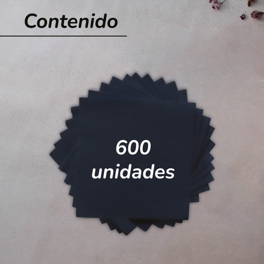 Hostelnovo - 600 black table napkins, disposable paper - micro quilted paper - 10 x 10 cm (folded) and 20 x 20 cm (unfolded) - Ideal for catering, bars, and parties.