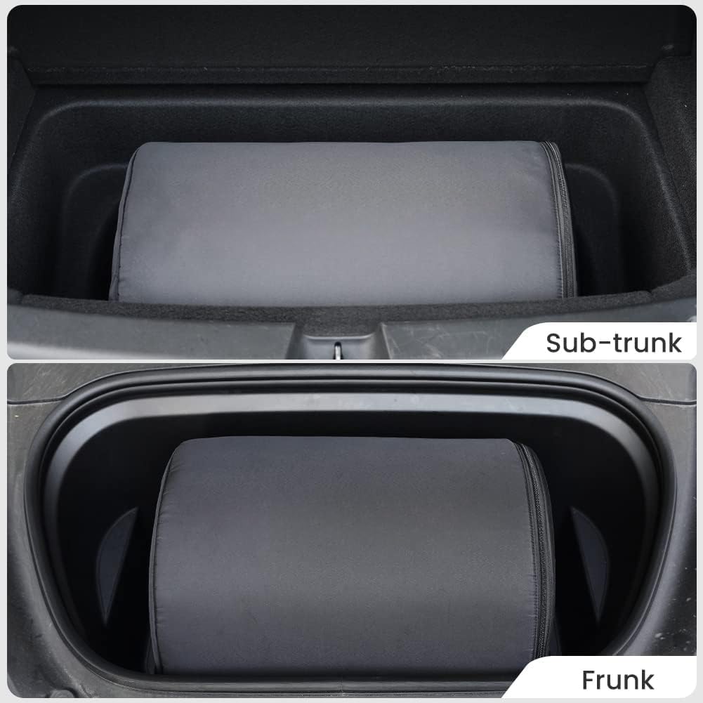 Havnby Tesla Model Y camping mattress includes CertiPUR memory foam mattress, storage bag, and fitted sheet. Portable, foldable, space-saving, double-sized.