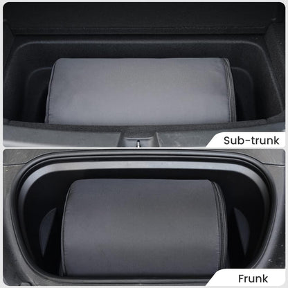 Havnby Tesla Model Y camping mattress includes CertiPUR memory foam mattress, storage bag, and fitted sheet. Portable, foldable, space-saving, double-sized.