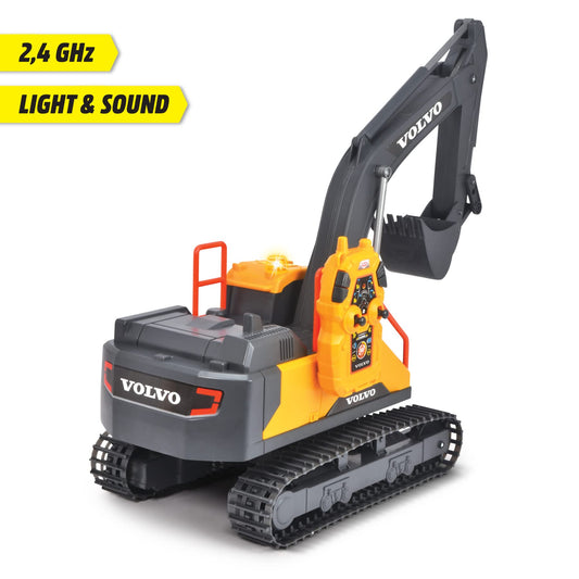 Dickie Toys - Remote Control Excavator - 2.4 GHz RC Excavator, for outdoor use, with light and sound effects, construction site toy, for children aged 3 years and older.