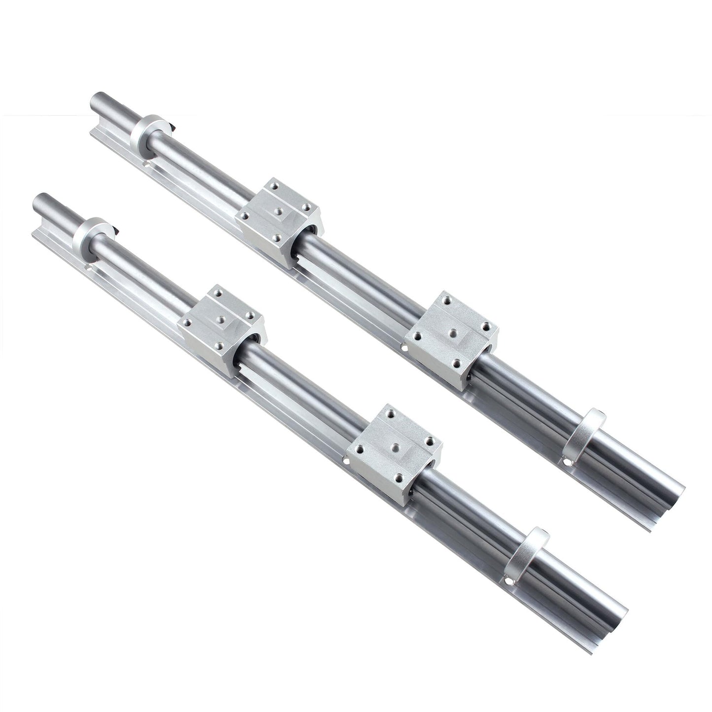 GooEquip linear guide SBR20 800mm 2 x linear rails and 4 x bearing blocks with SBR20 rail stops, linear rail length 800 mm linear rails for 3D printer CNC parts