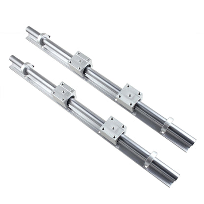 GooEquip linear guide SBR20 800mm 2 x linear rails and 4 x bearing blocks with SBR20 rail stops, linear rail length 800 mm linear rails for 3D printer CNC parts