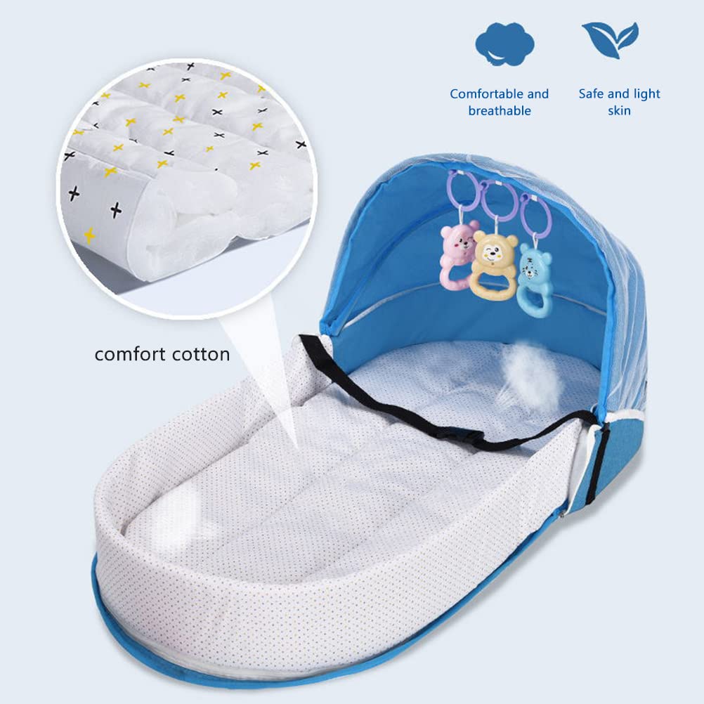 Spiral Baby Cot Changing Bag, Foldable Portable Kids Travel Cot, Baby Crib, Baby Mosquito Net, Pop Up Travel Cot Baby Lounger including Mosquito Net, Mattress, and Bag.