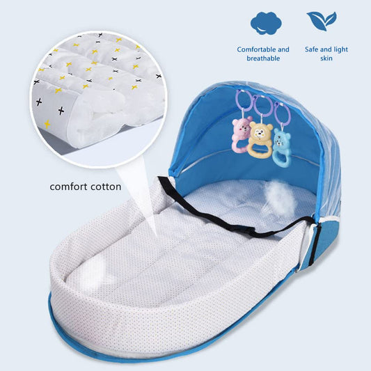 Spiral Baby Cot Changing Bag, Foldable Portable Kids Travel Cot, Baby Crib, Baby Mosquito Net, Pop Up Travel Cot Baby Lounger including Mosquito Net, Mattress, and Bag.