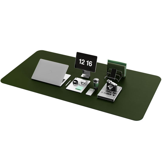 YSAGi Desk Pad, Mouse Pad with Leather and Non-Slip Suede, Multifunctional Office Mousepad Laptop Writing Pad, Desk Protection Mat for Office/Home-Office (Dark Green, 120x60cm)