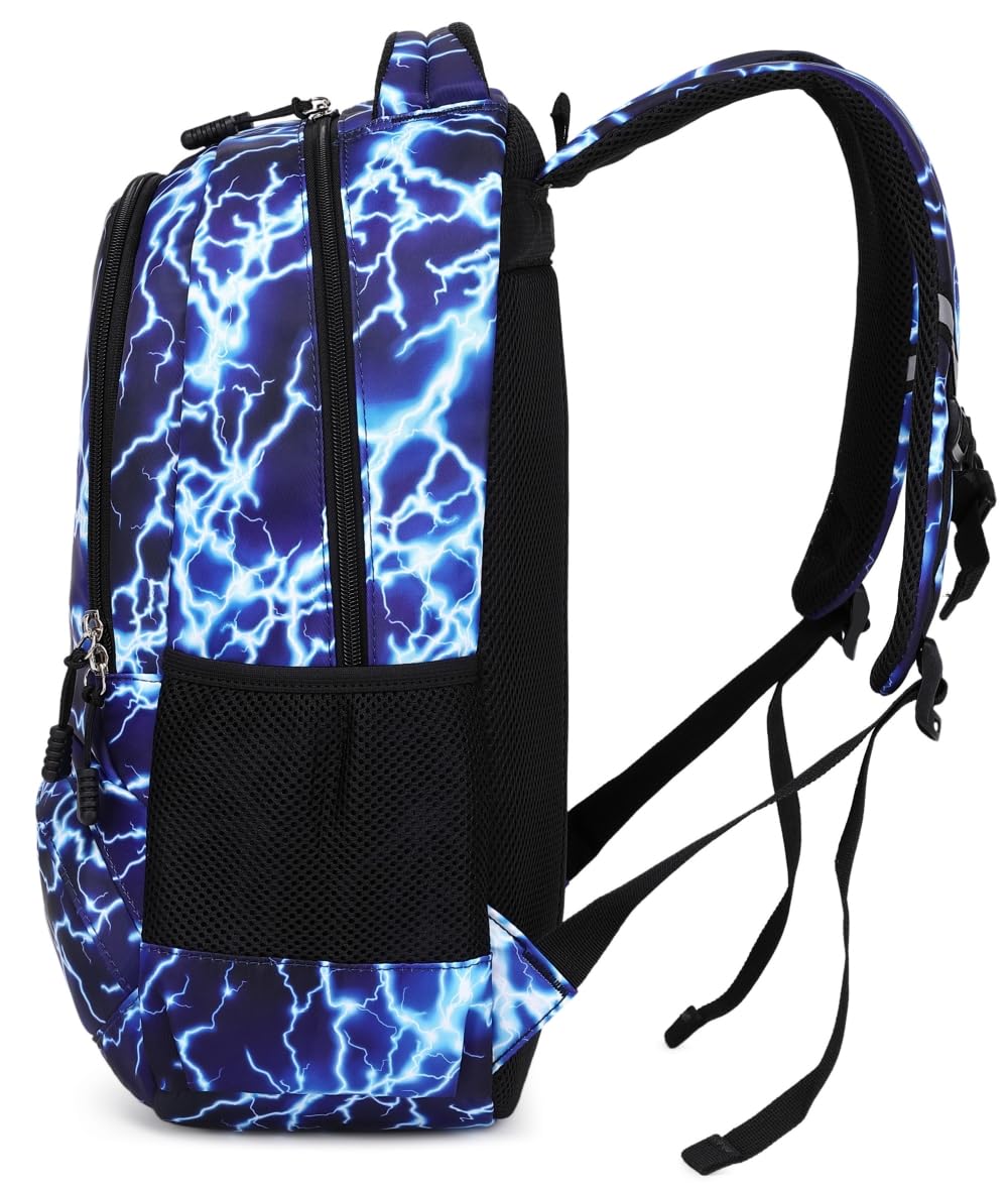 Boy's school bag, teenage school backpack, youth backpack, school daypack for kids. Large waterproof school bag in blue color.