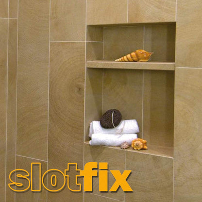 slotfix® tileable ready-to-install wall niche 60x30x10cm as a shower shelf in drywall provides more storage space in bathroom & Co. Exclusive storage with center divider.