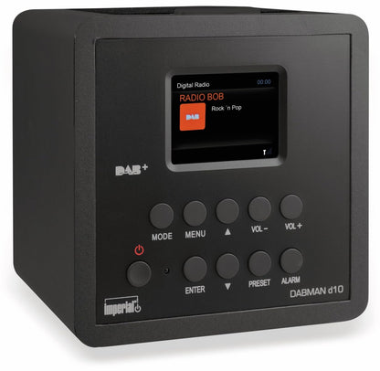 Imperial 22-271-00 d10 DAB+ and FM radio alarm clock (6.1cm TFT color display, snooze function, sleep timer, line-out, power adapter) black
